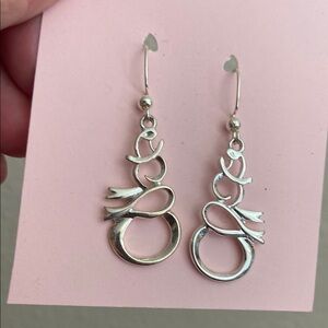 5/$10❤️❤️❤️Vintage 90s Silver Tone Snowman Dangling Earrings